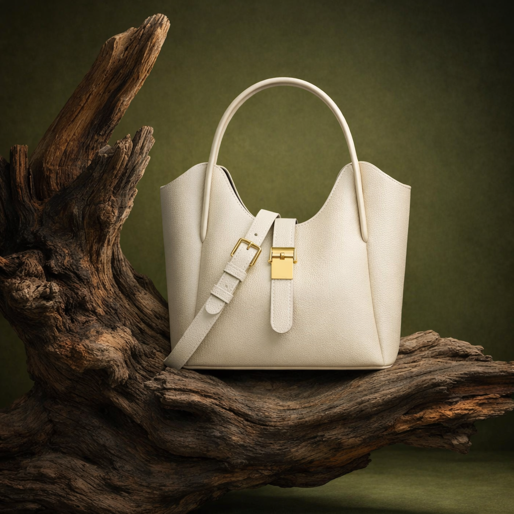 HAIDANI Kensington Large‑Capacity Leather Bucket Handbag