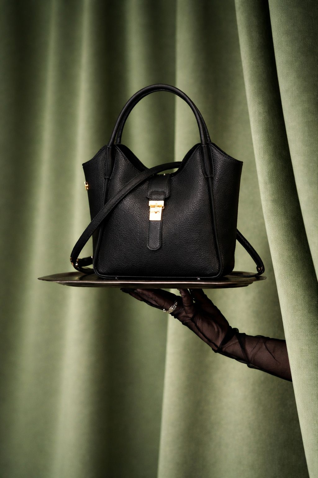 HAIDANI Kensington Large‑Capacity Leather Bucket Handbag