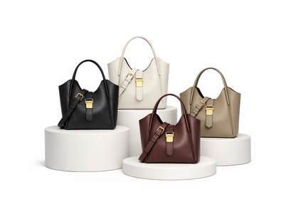 HAIDANI Kensington Large‑Capacity Leather Bucket Handbag