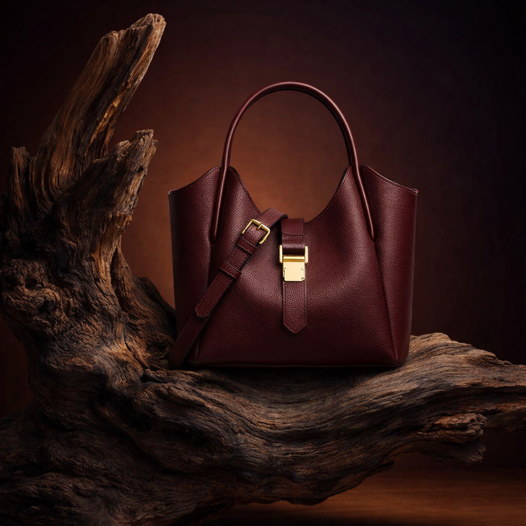 HAIDANI Kensington Large‑Capacity Leather Bucket Handbag